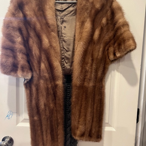 Brown mink women long swing coat - size 16. Made in Spain - Picture 7 of 7